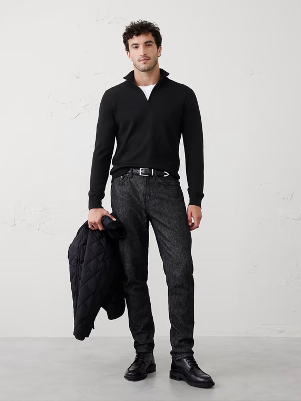 banana republic merino quarter zip sweater